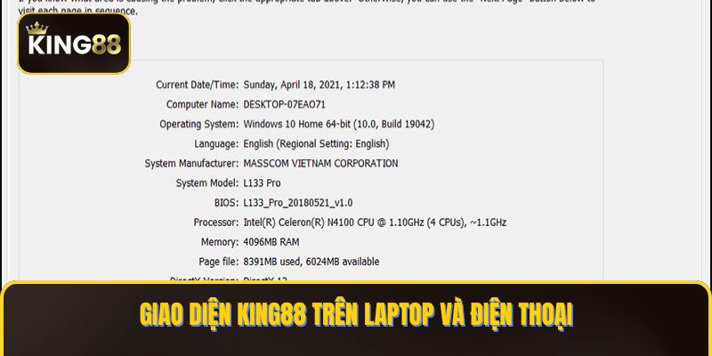 Cấu Hình Máy Tính Tối Thiểu Để Chơi King88 Mượt Mà 3 Giao diện KING88 trên laptop và điện thoại